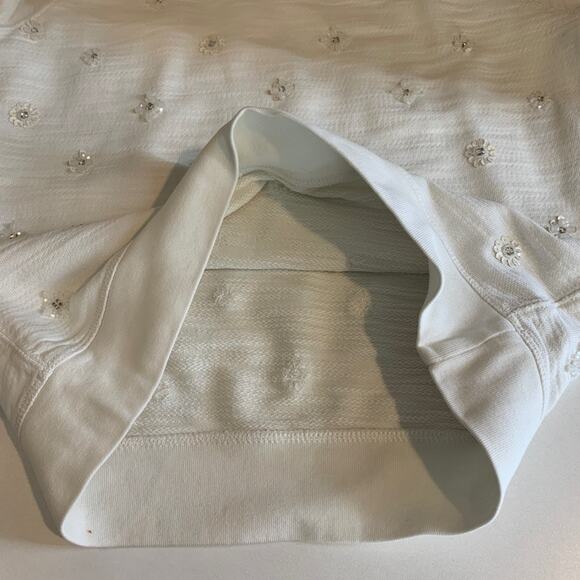 J Crew Sweatshirt Womens S Small Beaded Sequins Applique Crew Stretch Pullover - Picture 10 of 13